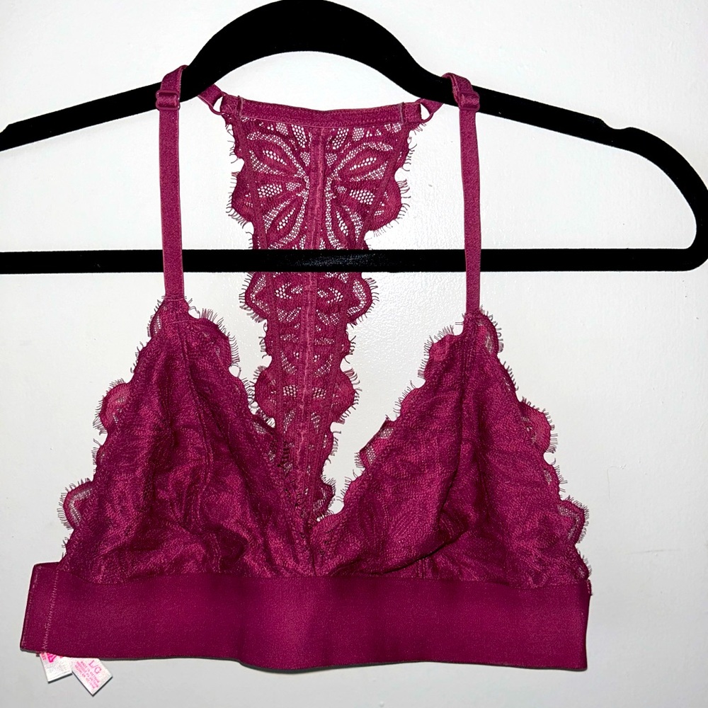 Large Victoria’s Secret PINK Burgundy Bralette